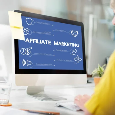 woman working with computer affiliate marketing